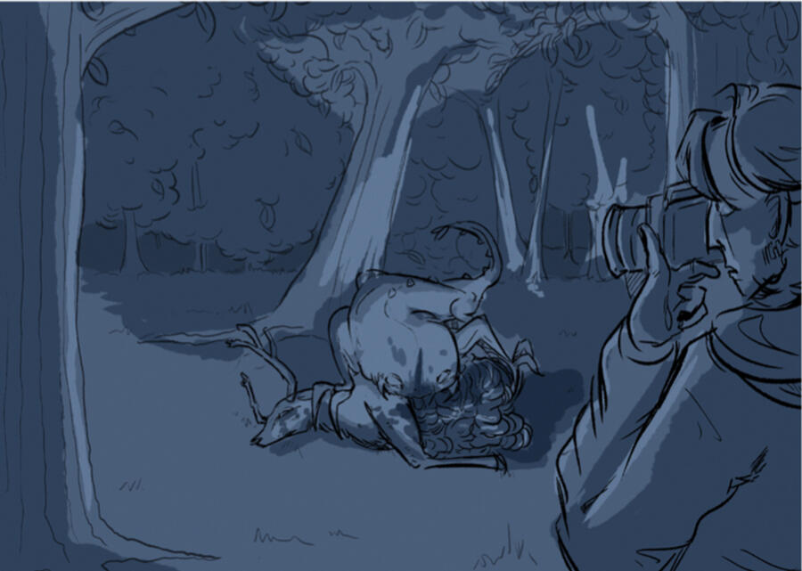 Monochromatic Forest Drawing (feat. Original Characters)